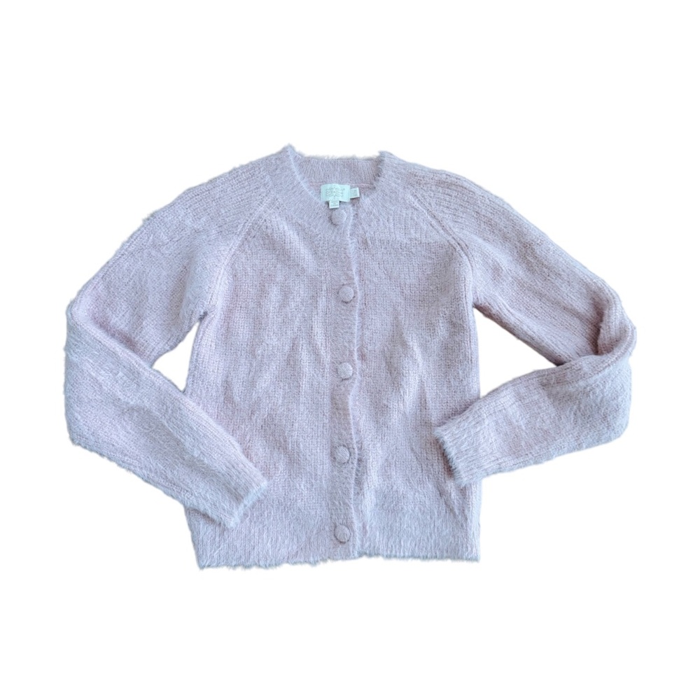 Creamie Light Pink Fuzzy Cardigan